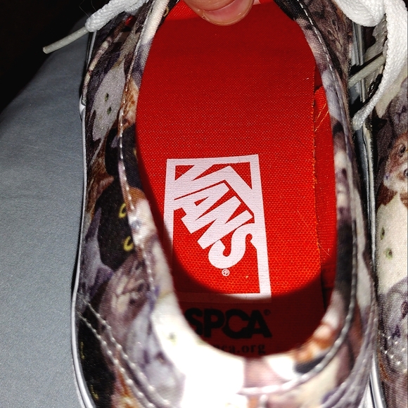 NEW Rare Vans Authentic ASPCA Cat print camo lace up unisex sneakers. W 6.5 /M 5 - Picture 4 of 13